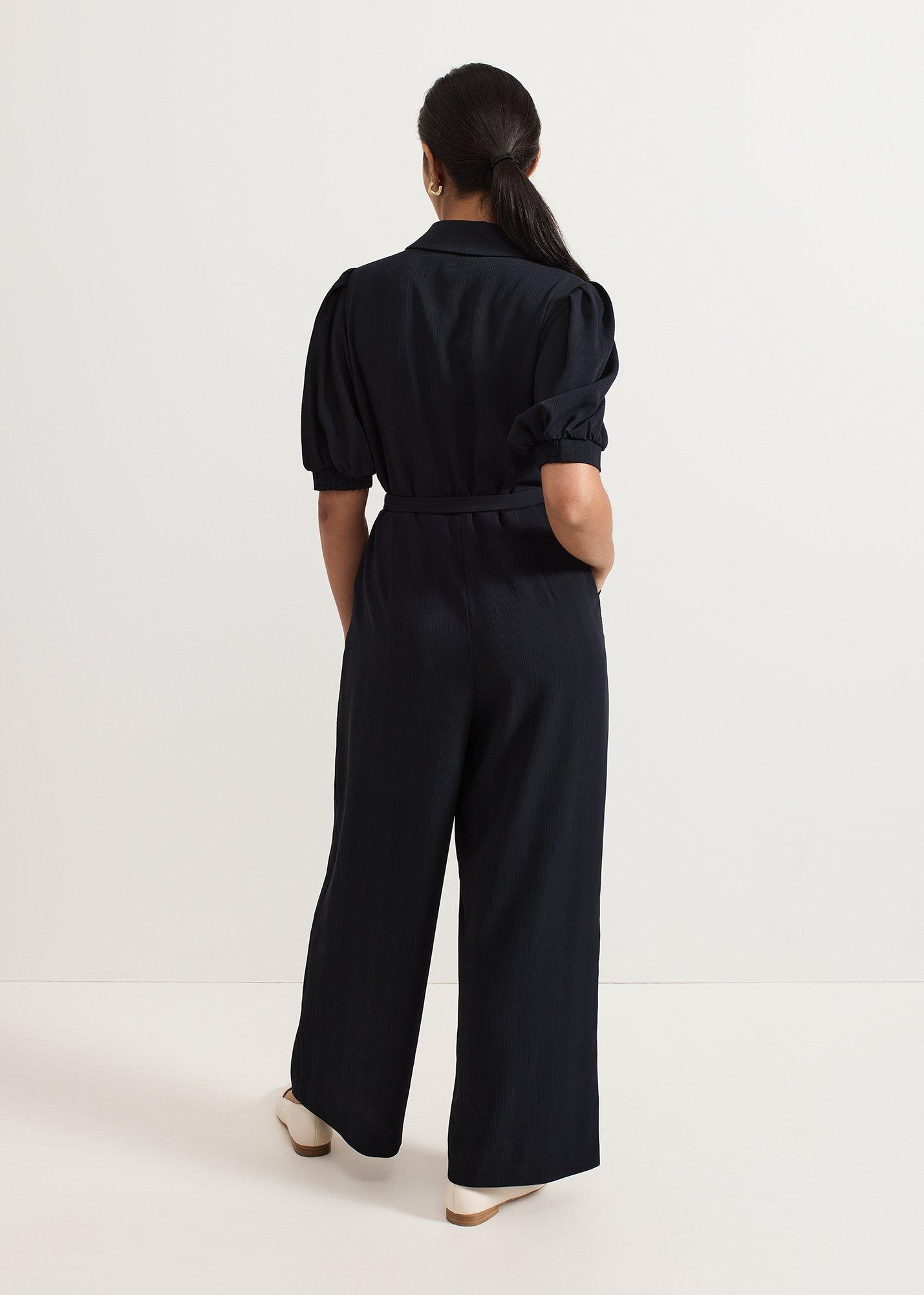 Petite Candice Navy Zip Jumpsuit