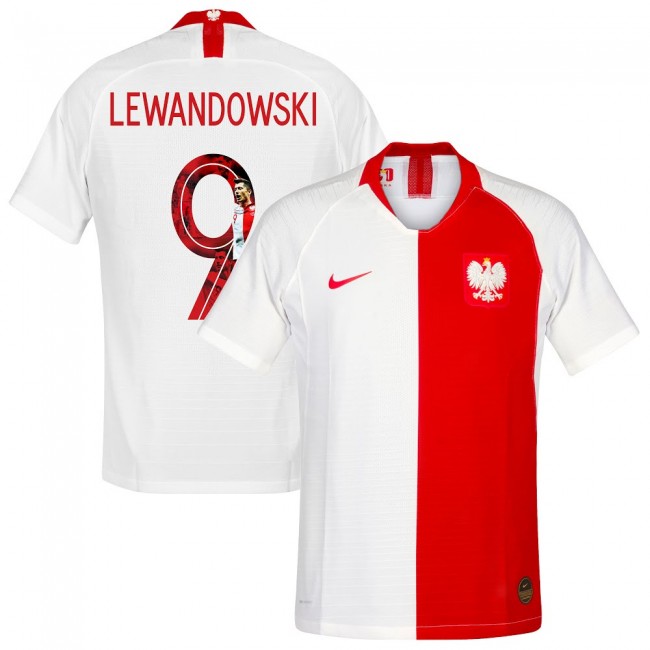 Euro 2020 Poland Home Centenary Lewandowski 9 Soccer Jersey Shirt -