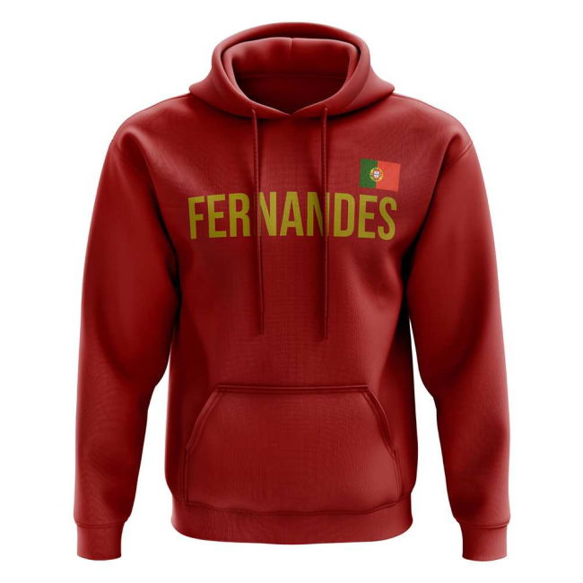 Bruno Fernandes Portugal Name Hoody (Red) Performance Premium