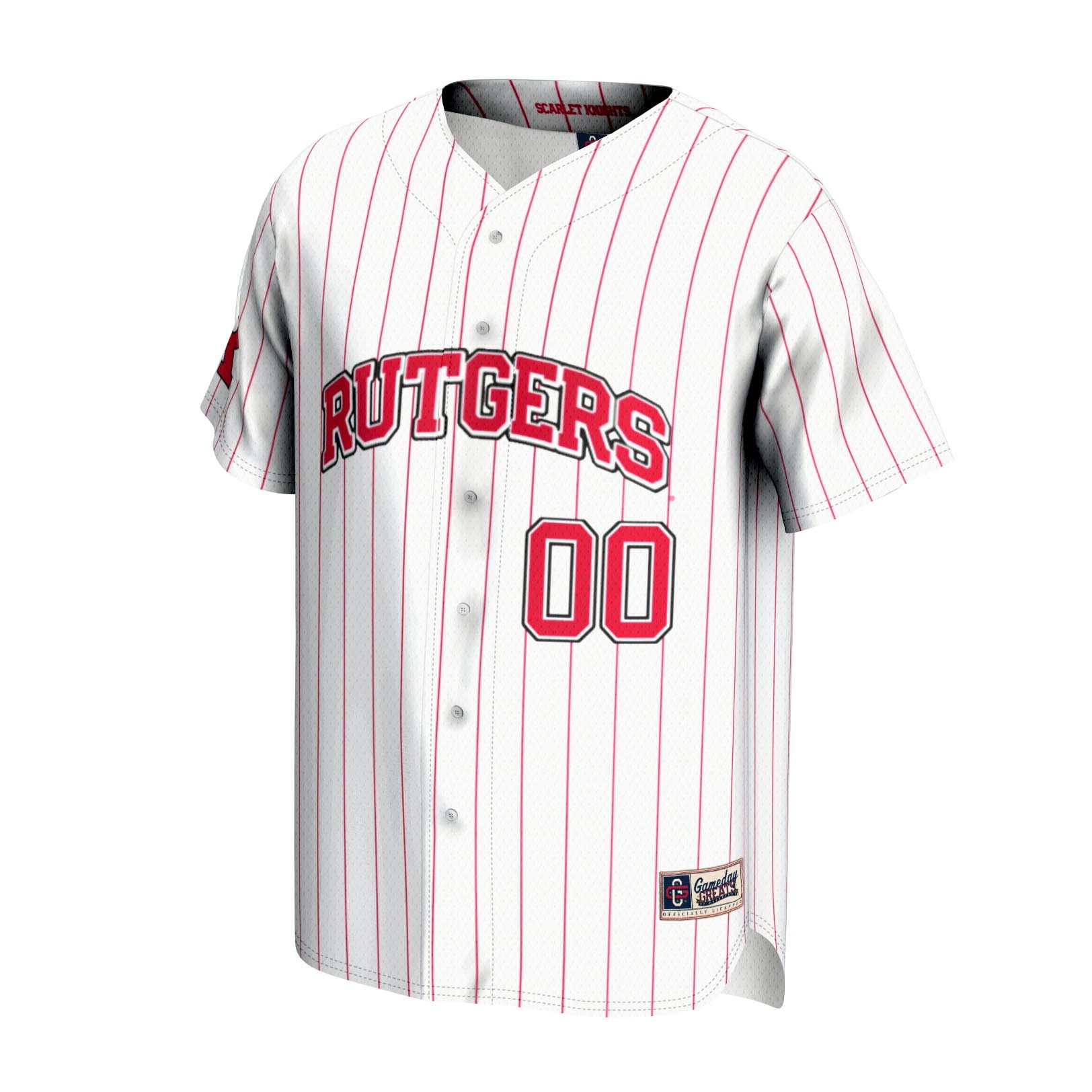 [DDG] Rutgers Scarlet Knights GameDay Greats Youth NIL Pick-A-Player Lightweight Baseball Jersey - White