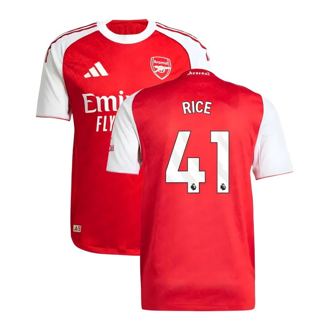 2025-2026 Arsenal Authentic Home Shirt (Rice 41)