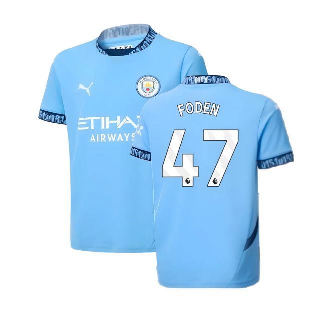Committed Football Man City Home Shirt Kids Foden #47 Ultra Comfor...