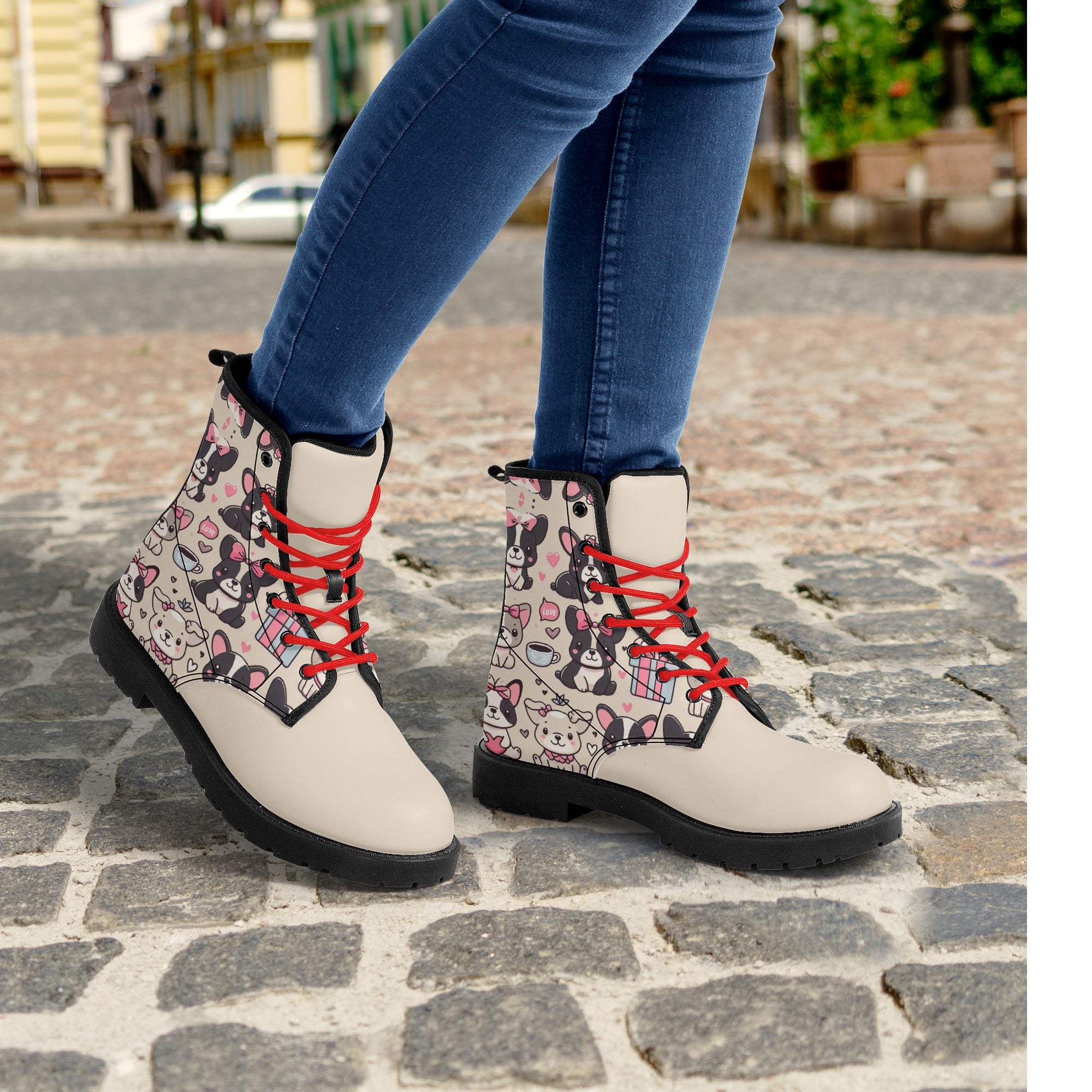 French Bulldog Hazel Leather Boots Useful Frenchie Gear