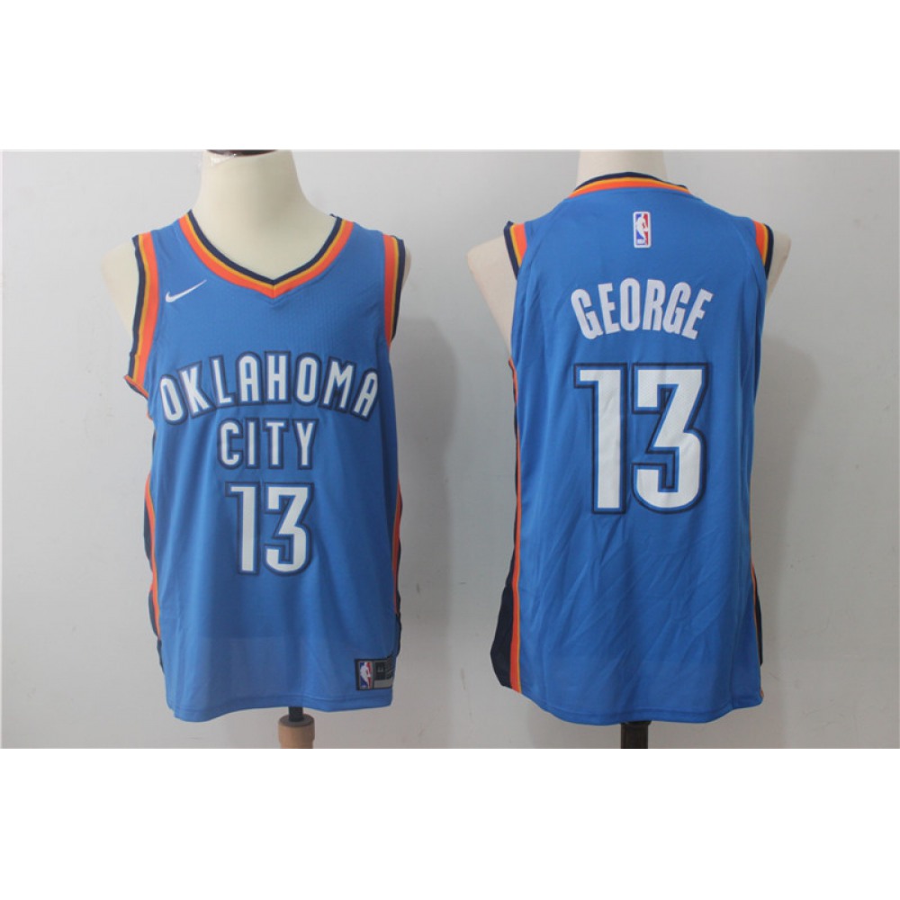 Game Day Collector's Item Men's OKC #13 Paul Blue Basketball Jersey