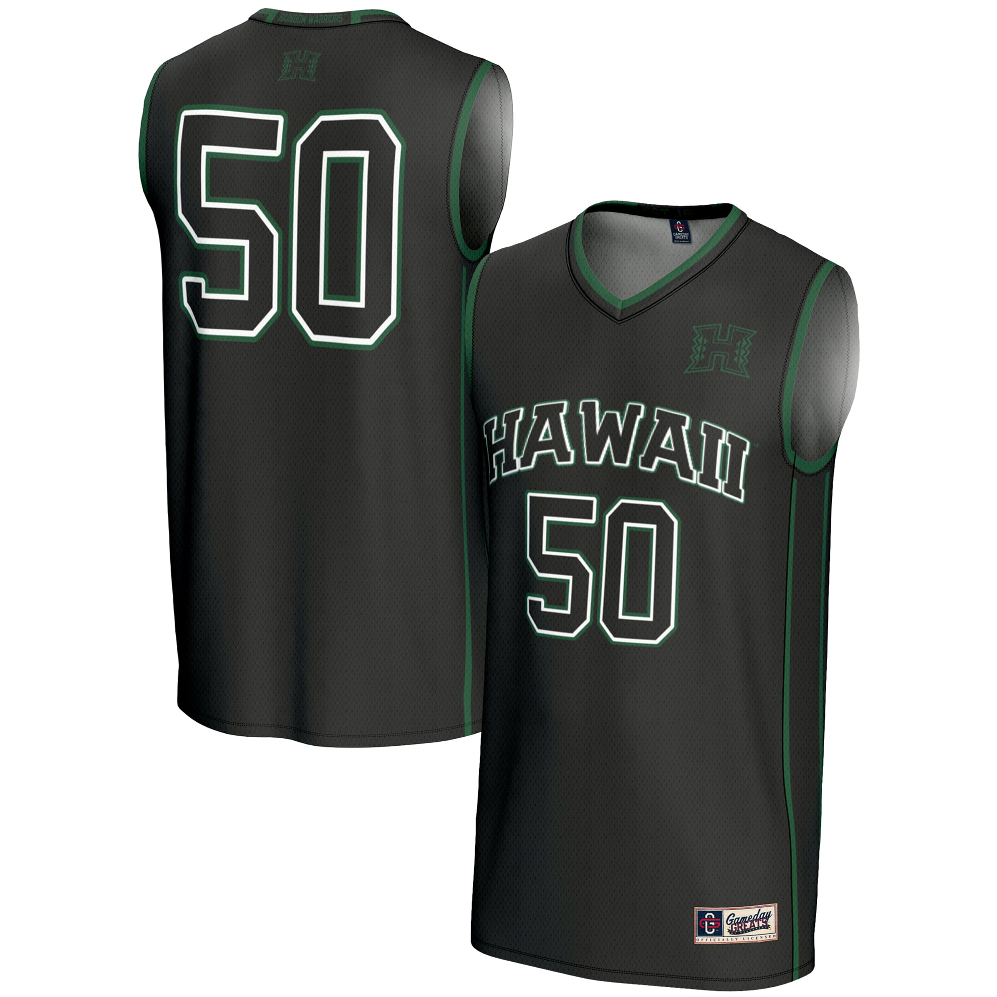 #50 Hawaii Rainbow Warriors GameDay Greats Unisex Lightweight Basketball Jersey - Black