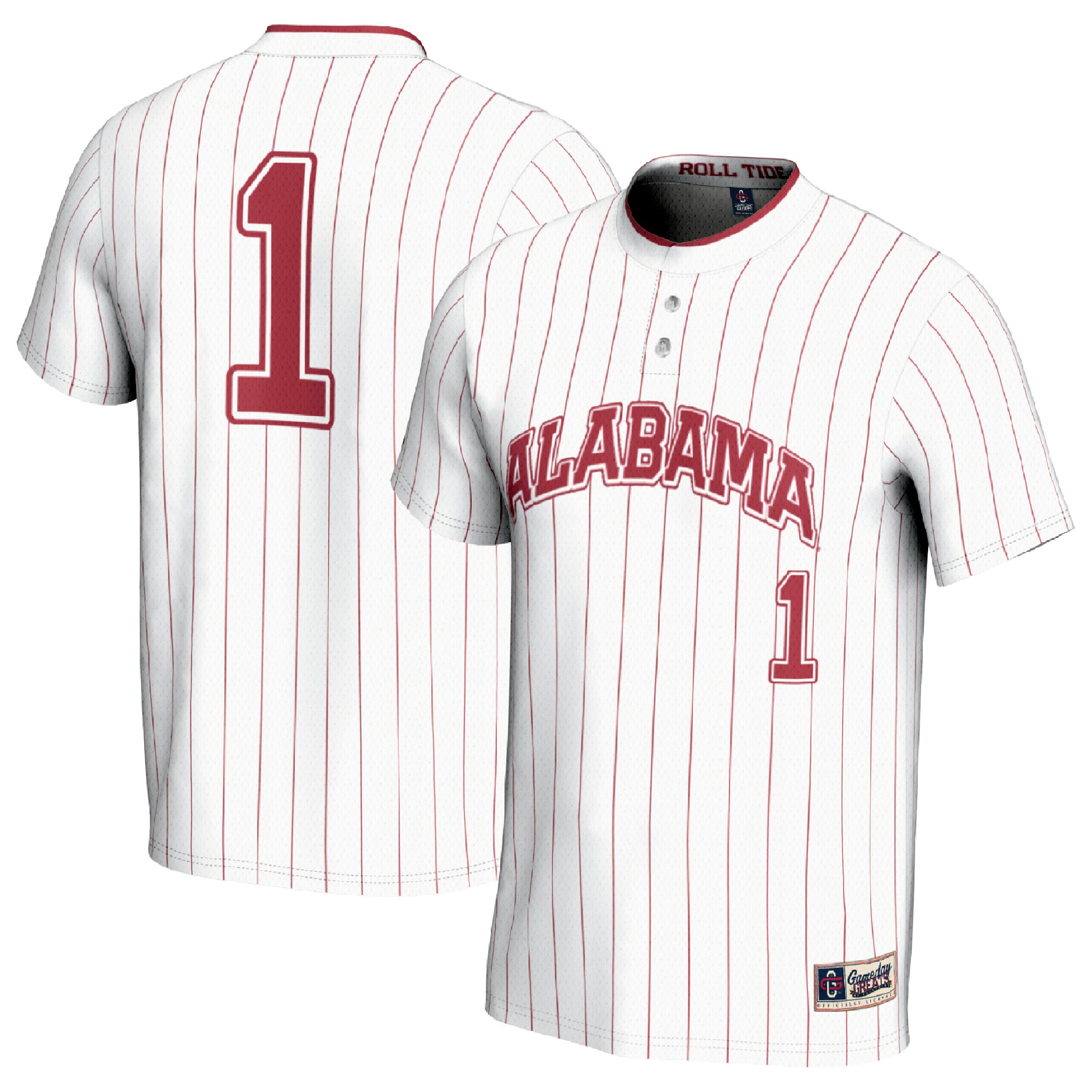 [NJP] Alabama Crimson Tide GameDay Greats Unisex Lightweight Softball Fashion Jersey - White