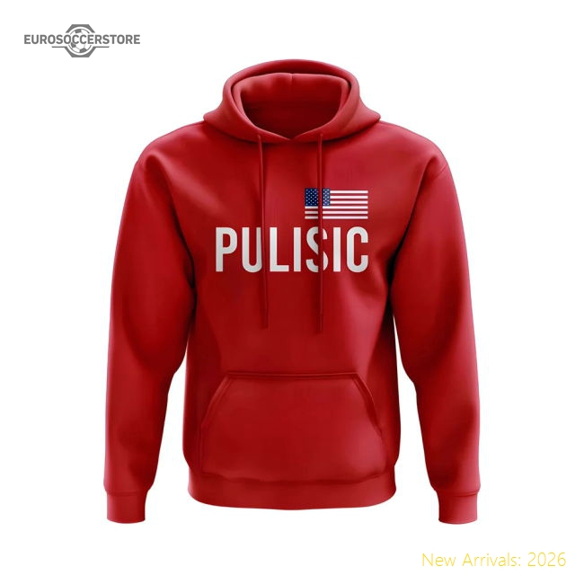 Christian Pulisic American National Team Name Hoody (red)