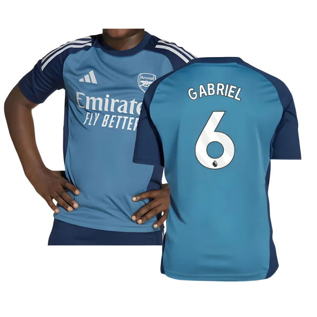 retro 2025-2026 Arsenal Training Shirt (Blanch Blue) - Kids (Gabrie...