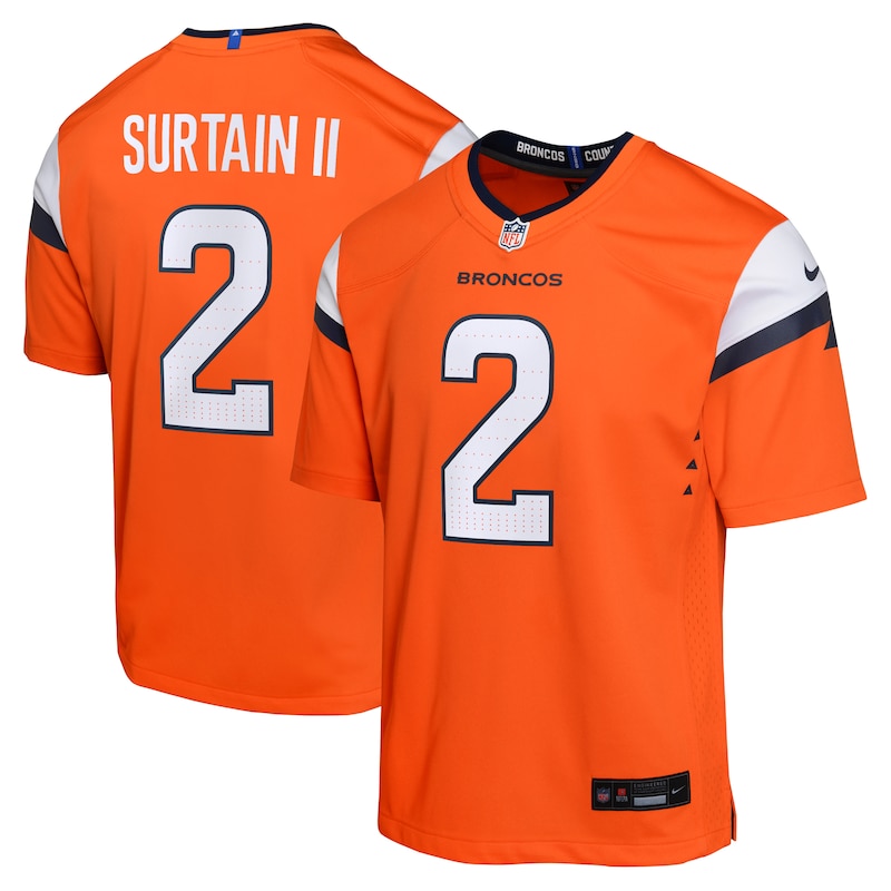 None Patrick Surtain II DEN Broncos Energetic Premium Jersey