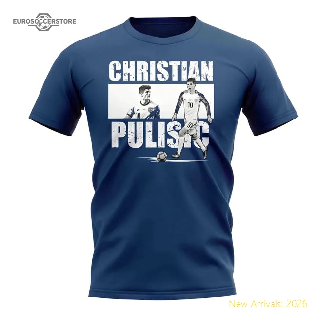 Premium Christian Pulisic Player Collage T-shirt (blue)