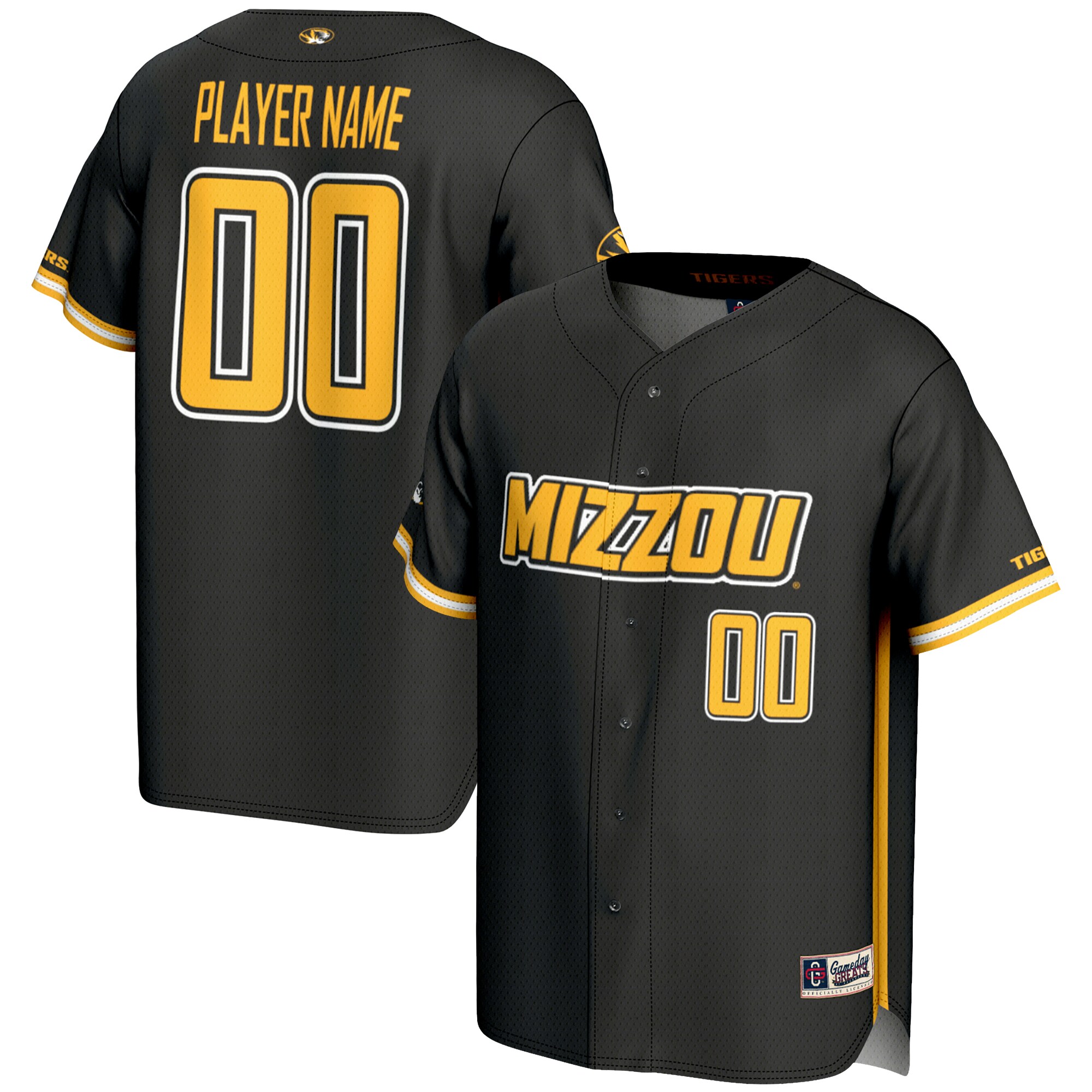 [DDG] Missouri Tigers GameDay Greats Youth NIL Pick-A-Player Lightweight Baseball Jersey - Black