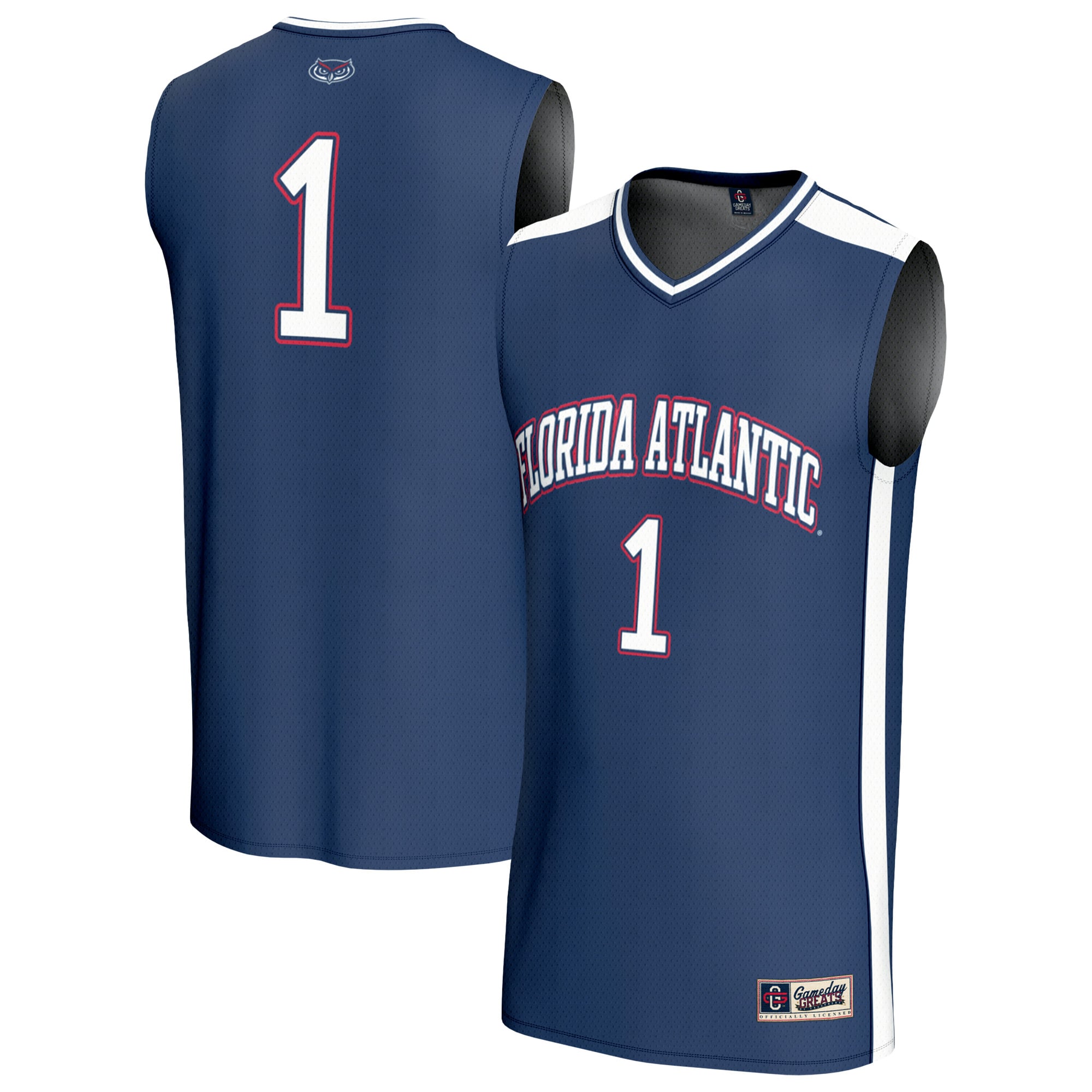 #1 Florida Atlantic Owls GameDay Greats Unisex Lightweight Basketball Jersey - Navy
