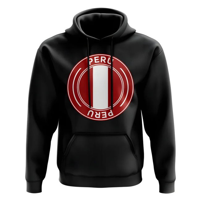 Peru Football Badge Hoodie (Black)
