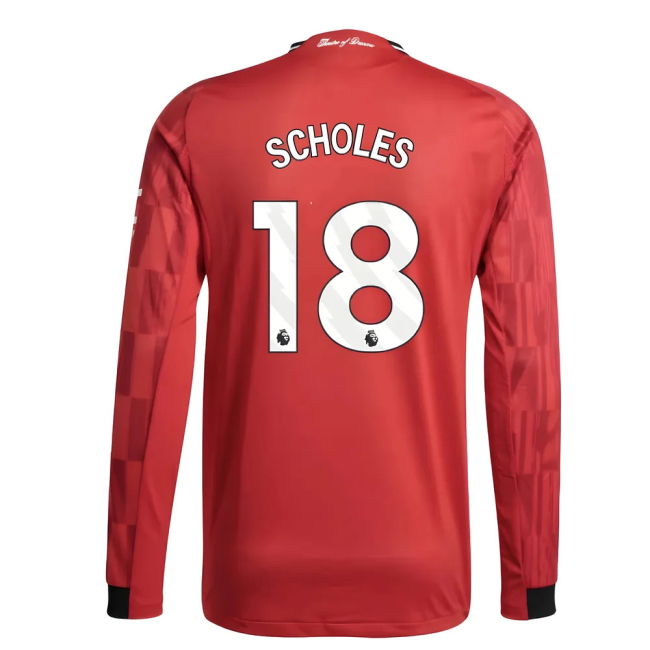 Official Man Utd Scholes 18 2025 2025-2026 Man Utd Authentic Long S...
