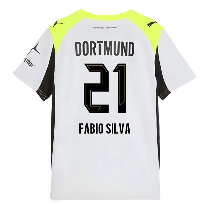 2025-2026 Borussia Dortmund Away Shirt (Kids) (Fabio Silva 21)