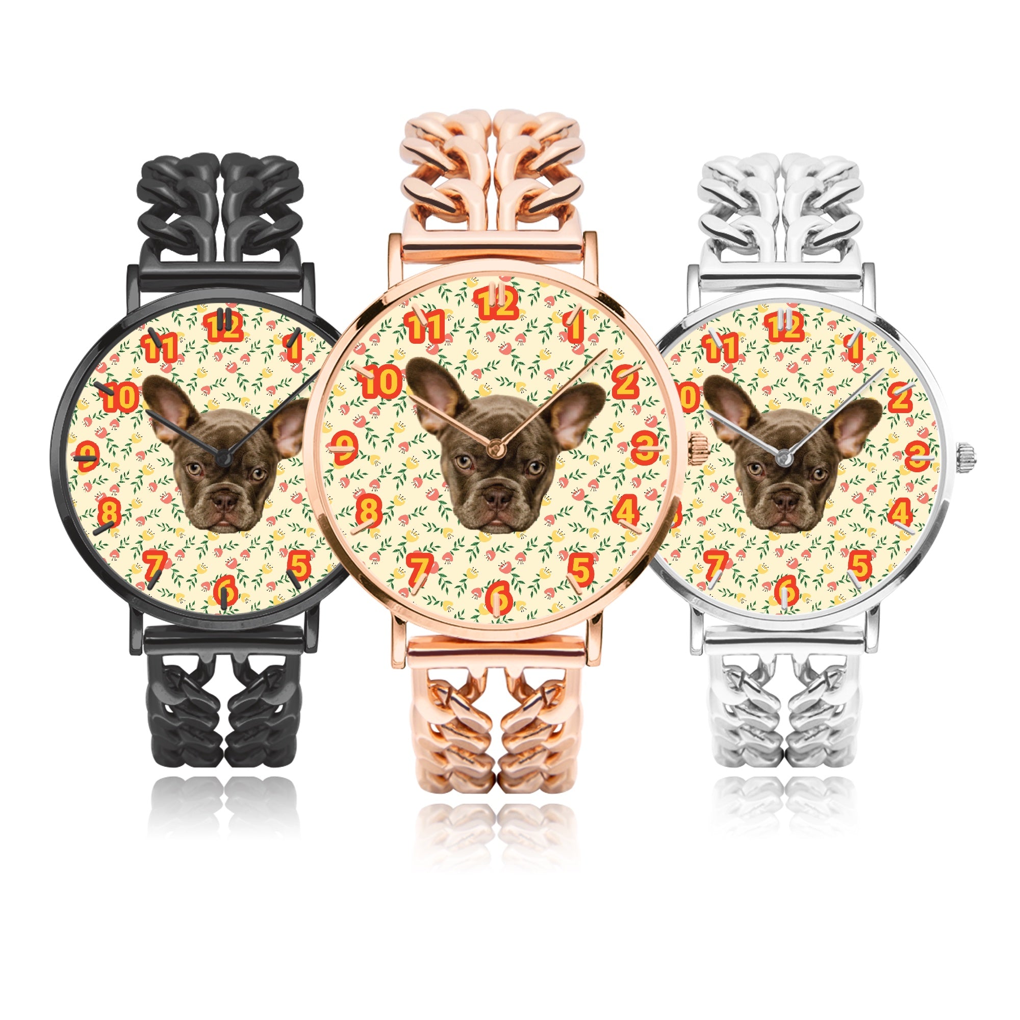 Safe Personalized Chic Hollow Strap Watch For Frenchie Lovers Indoor Use