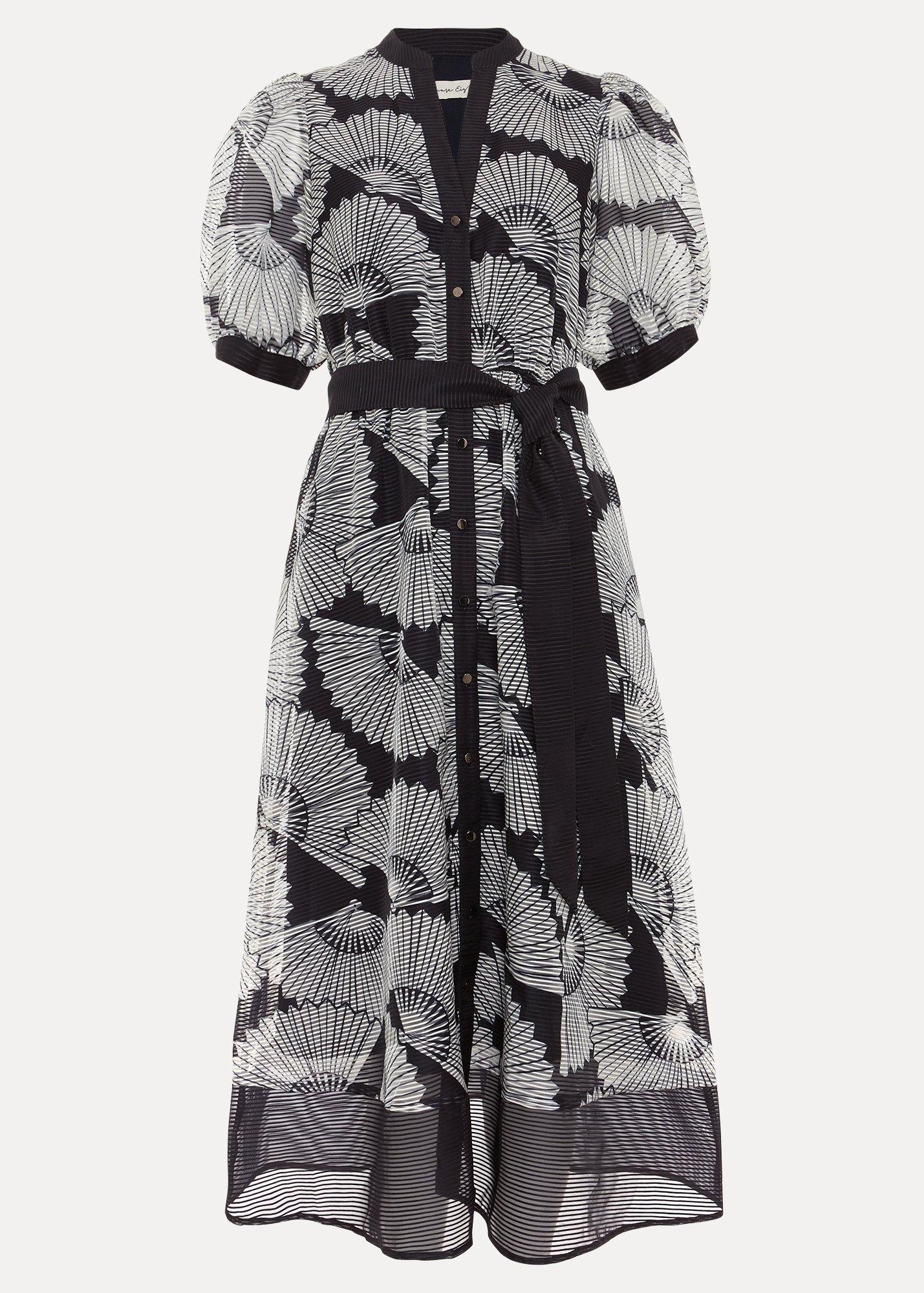 Skylar Navy Print Midi Dress