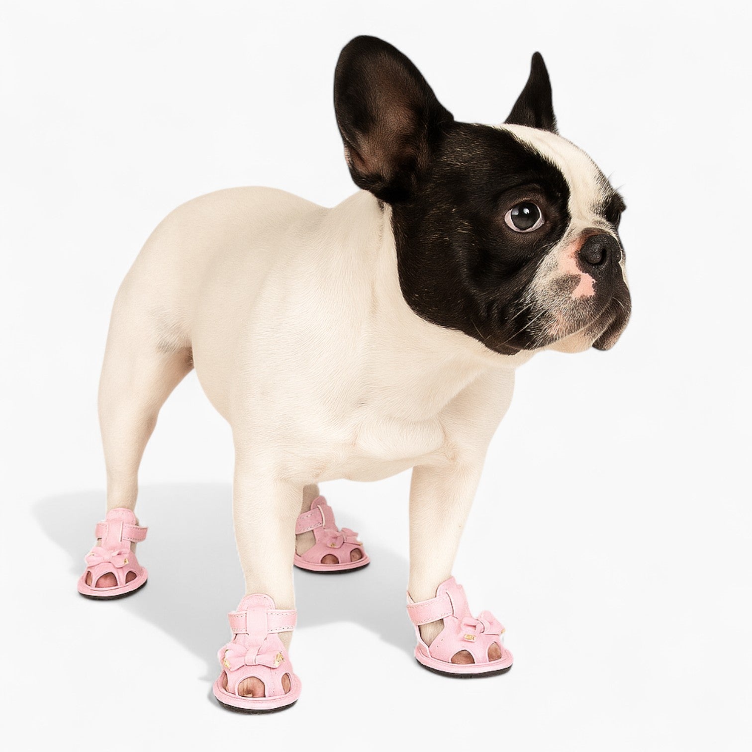 Frenchie Bow Sandals – Adjustable Adorable Heart Shoes Indoor Comfort