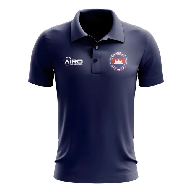 Premium-Quality Match-Ready Cambodia Football Polo Shirt (Navy)