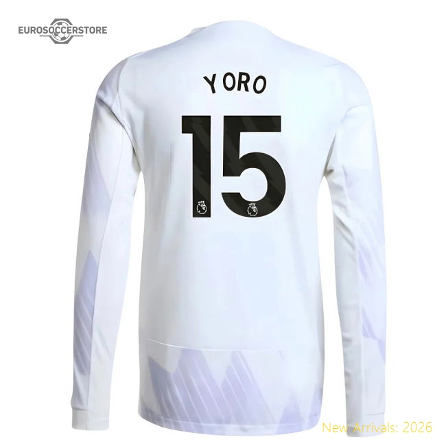 Official 2025-2026 Man Utd Authentic Long Sleeve Away Shirt (yoro 15