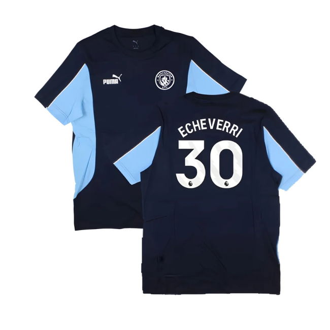 2024-2025 Man City FtblArchive Tee (Navy) (Echeverri 30)