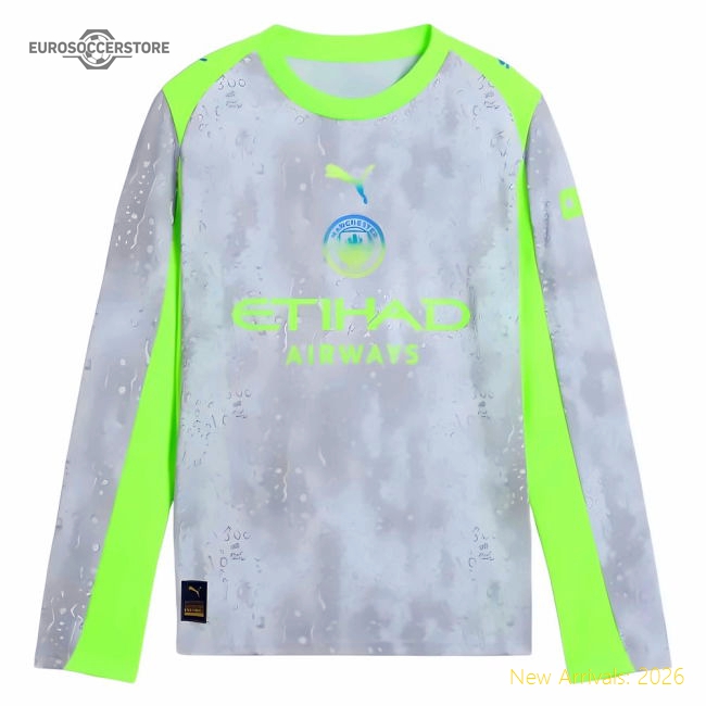 Official 2025-2026 Man City Long Sleeve Third Shirt (kids) - Premium