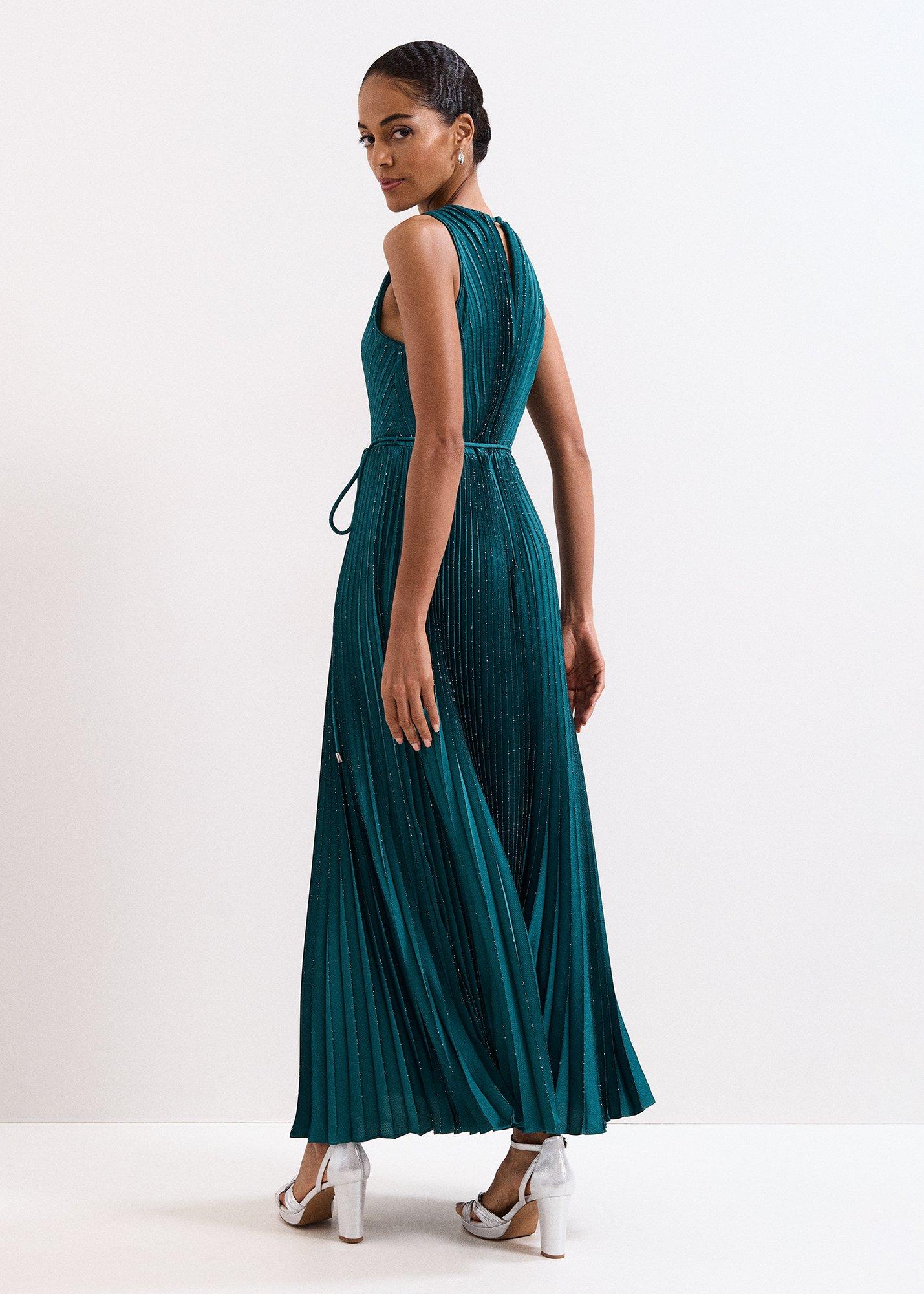 Simara Green Glitter Maxi Dress
