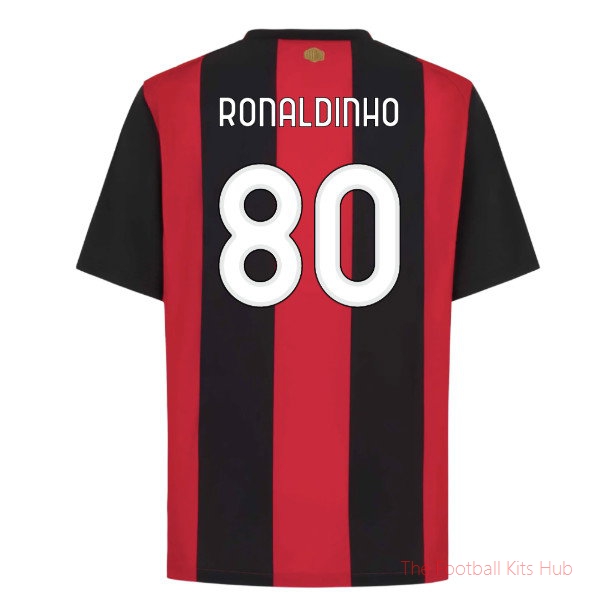 AC Milan Home Shirt 2026-2027 Ronaldinho #80 Football Jersey