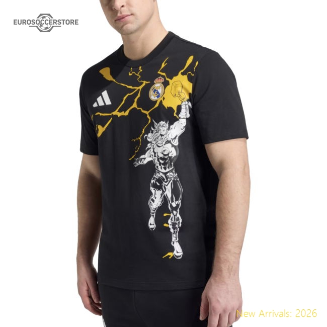 2025-2026 Real Madrid Marvel Tee (Black)