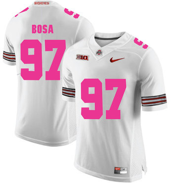 Men's Ohio St Buckeyes White 2018 embroidered Joey Bosa #97 high