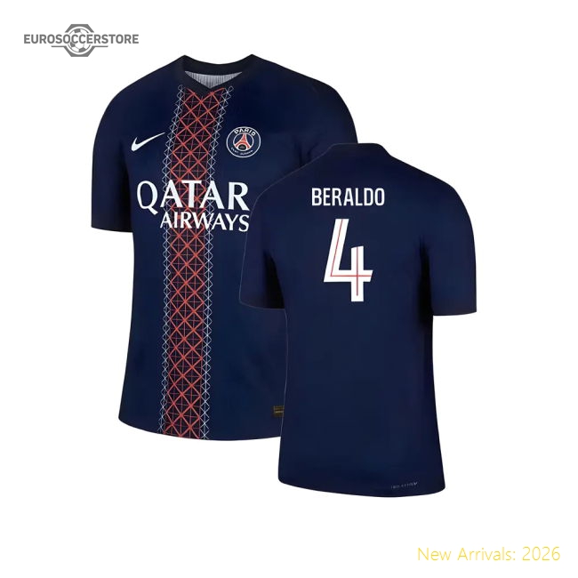 Supporter 2025-2026 Psg Home Dri-Fit Adv Authentic Shirt (Beraldo 4)