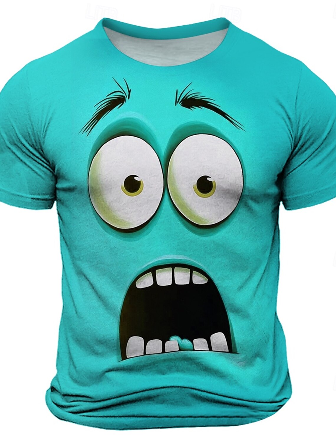 Men's 3D Human face T Shirt Short Sleeve T shirt 3D Print Crew Neck Shirt Exaggerated Designer Casual Daily Club Blue Black Red Summer Spring All Seasons Clothing Apparel S M L XL XXL XXXL