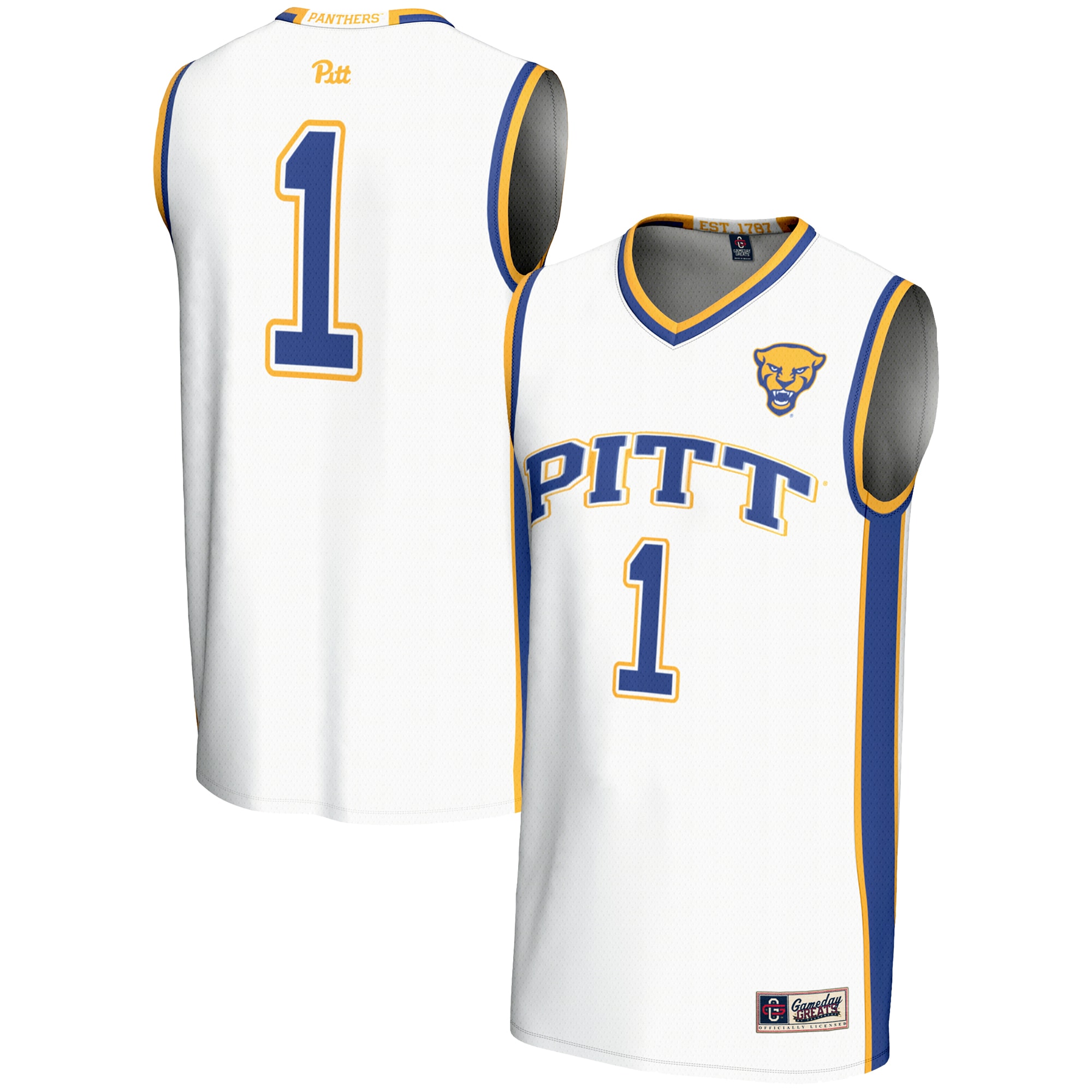 [NJP] Pitt Panthers GameDay Greats Youth LIghtweight Basketball Jersey - White