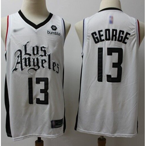 Nike Los Angeles Clippers #13 Paul George White NBA Swingman City Edition 2019/20 Jersey Mens