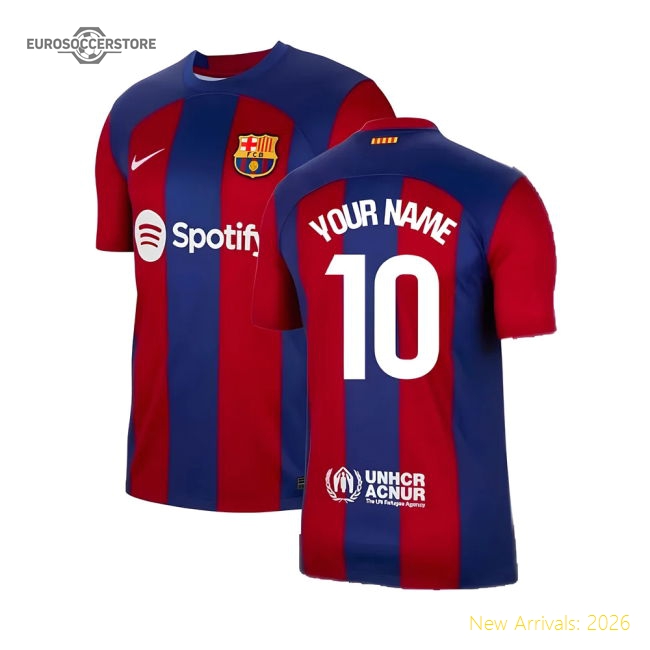 Premium Home Barcelona Jersey Athletic Fit Breathable Lightweight