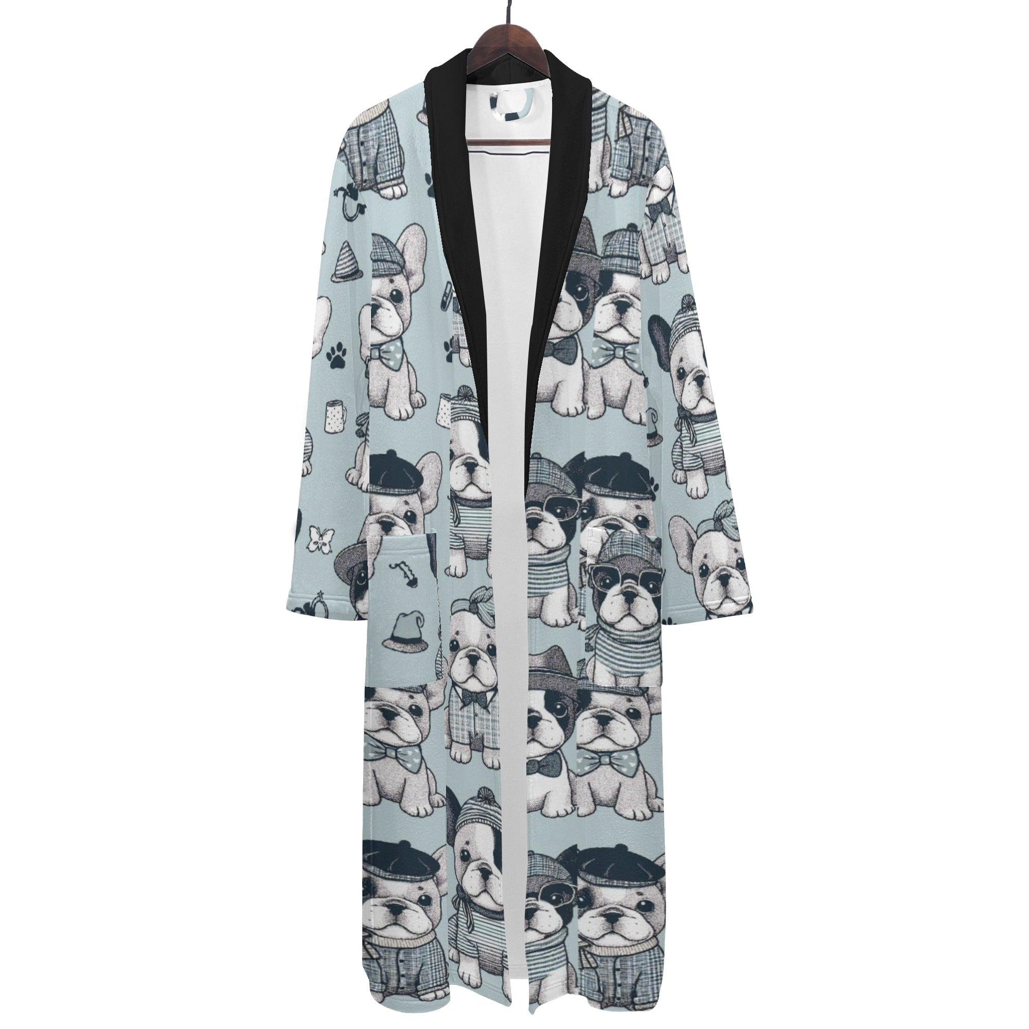 French Bulldog Lover Tucker Men Bathrobe Cute Frenchie Fan Gear