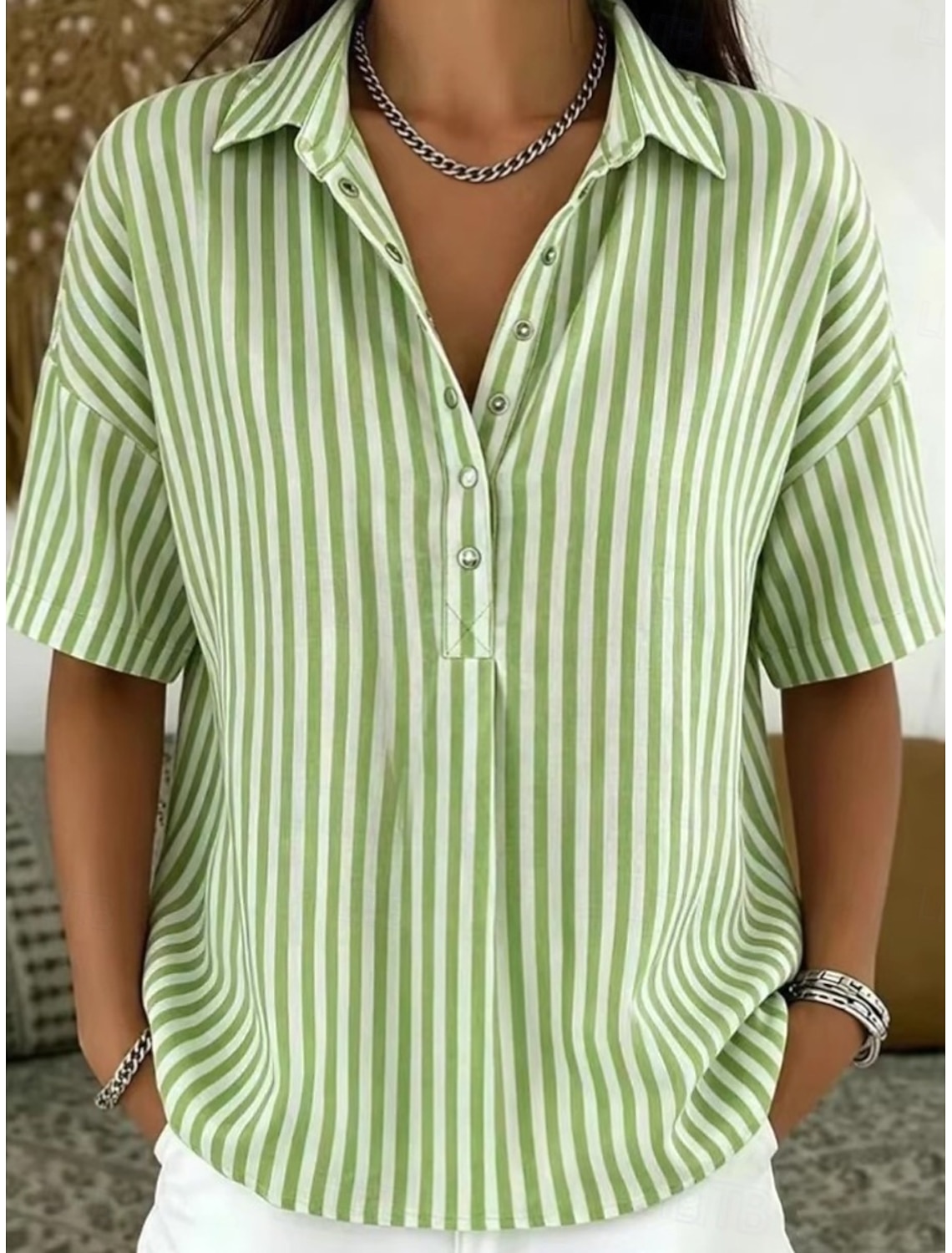 Women's Midi Dress Linen-feel Dresses Shift Dress Summer Dress Classic Casual Daily Loose Fit Plain Short Sleeve Crew Neck Blue Yellow Green Beige Summer Spring