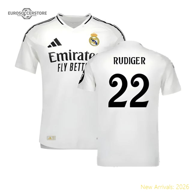 High-Quality 2024-2025 Real Madrid Authentic Home Shirt (Rudiger 22)