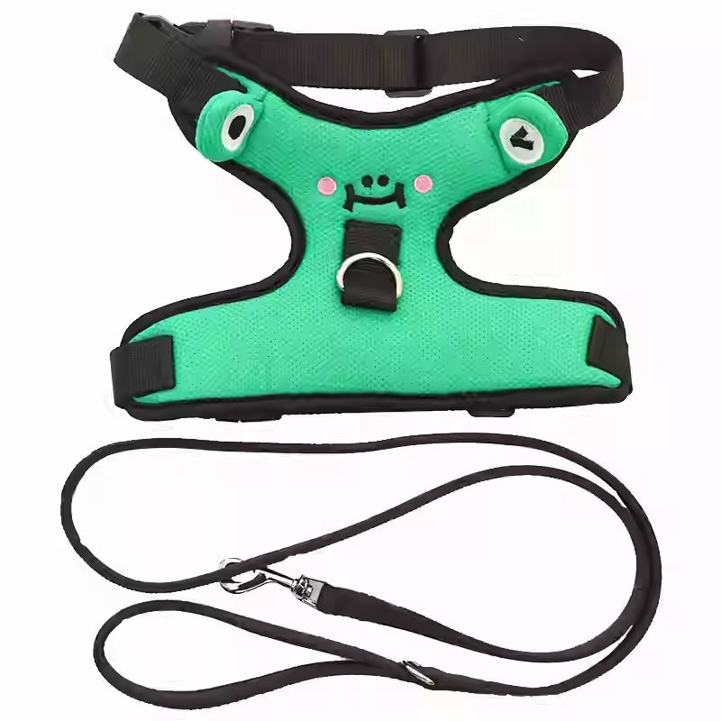 Soft Mesh Frenchie Harness with Leash – Escape-Proof Durable and Stylish Fit