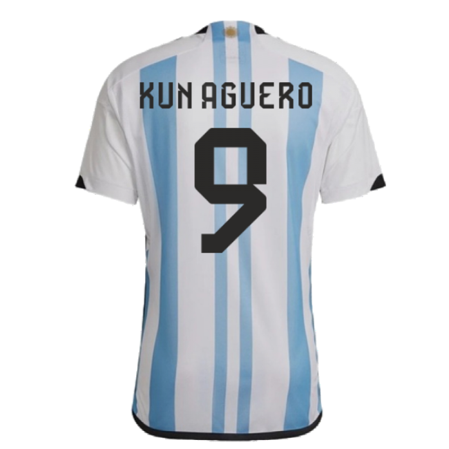 Quality 2022-2023 Argentina Home Shirt (Kun Aguero 9) Kit