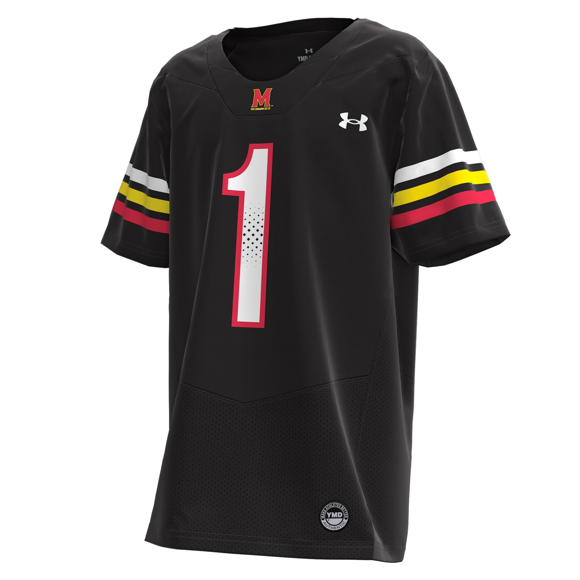 #1 Maryland Terrapins Youth Replica Football Jersey - Black