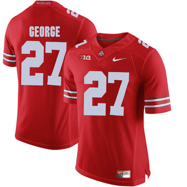 Men's Ohio St Buckeyes Red 2024 stitched Eddie George #27 game jersey