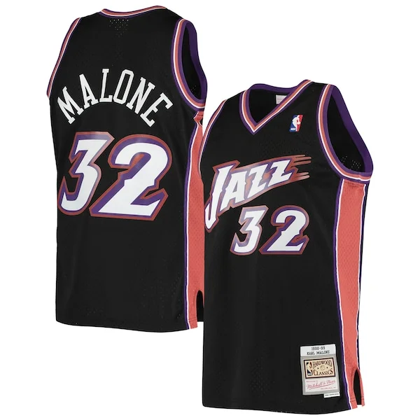 Karl Malone UTA Swingman Jersey - authentic NBA - Black sports