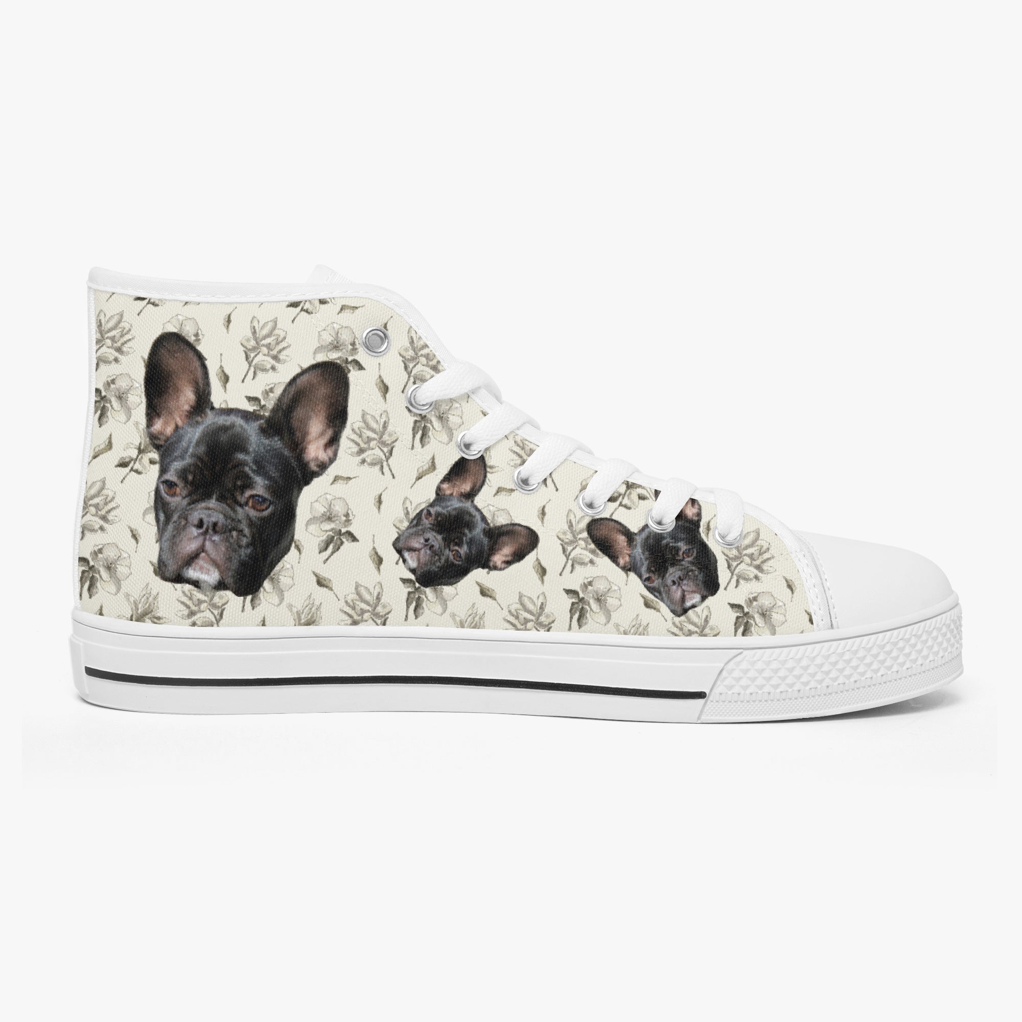 French Bulldog Lover Chanel Personalized Classic High Top Canvas Shoes Casual Footwear