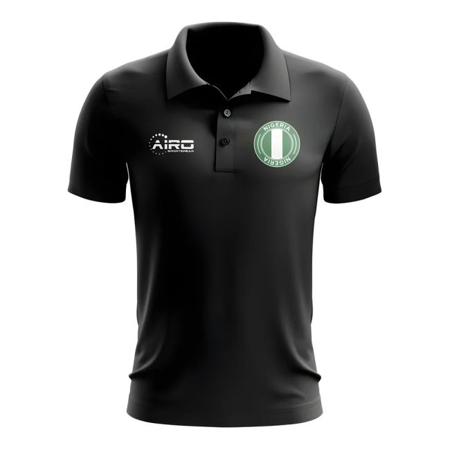 Climate-Control Nigeria Football Polo Shirt (Black) Exclusive-Design