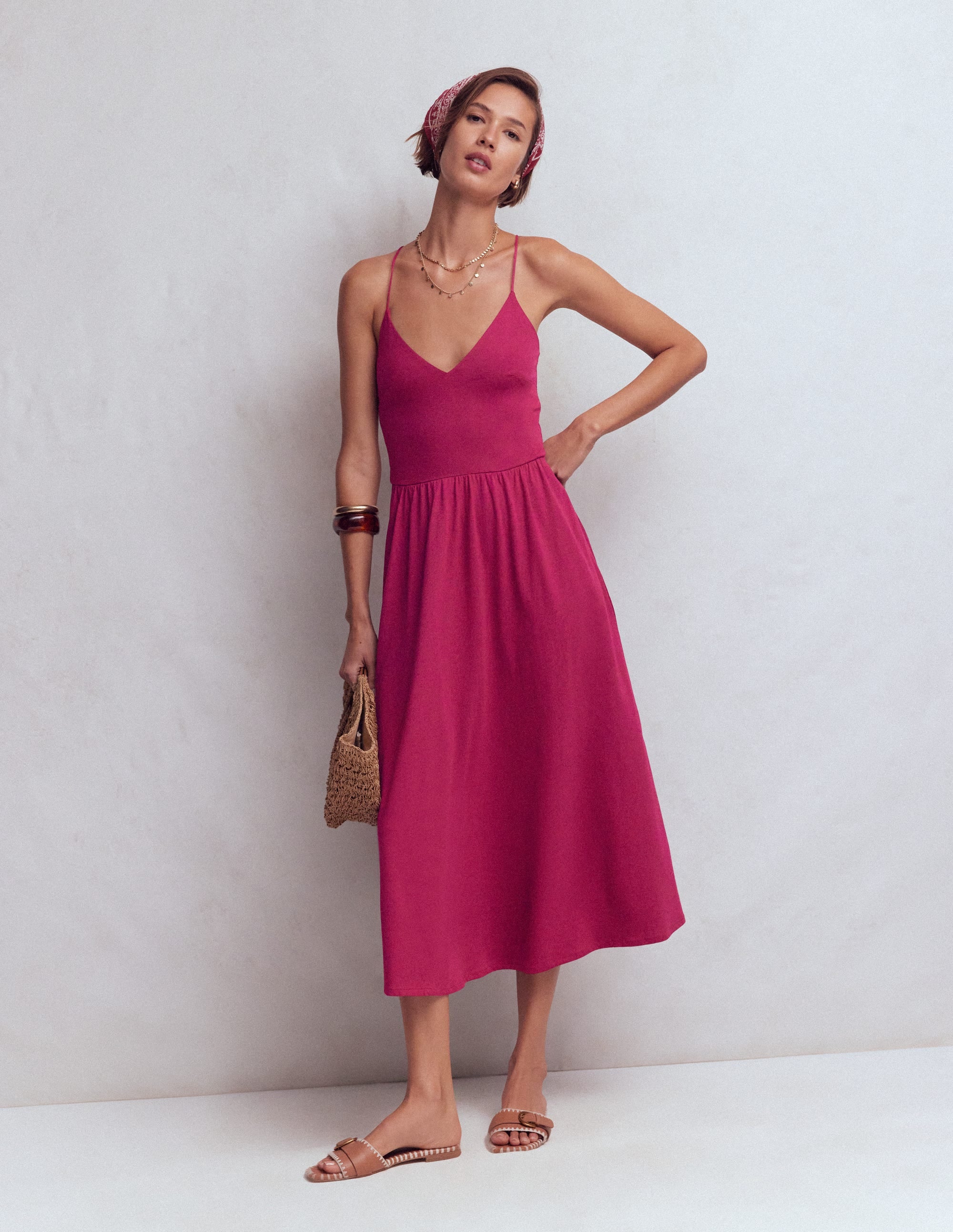 Cross Back Jersey Dress