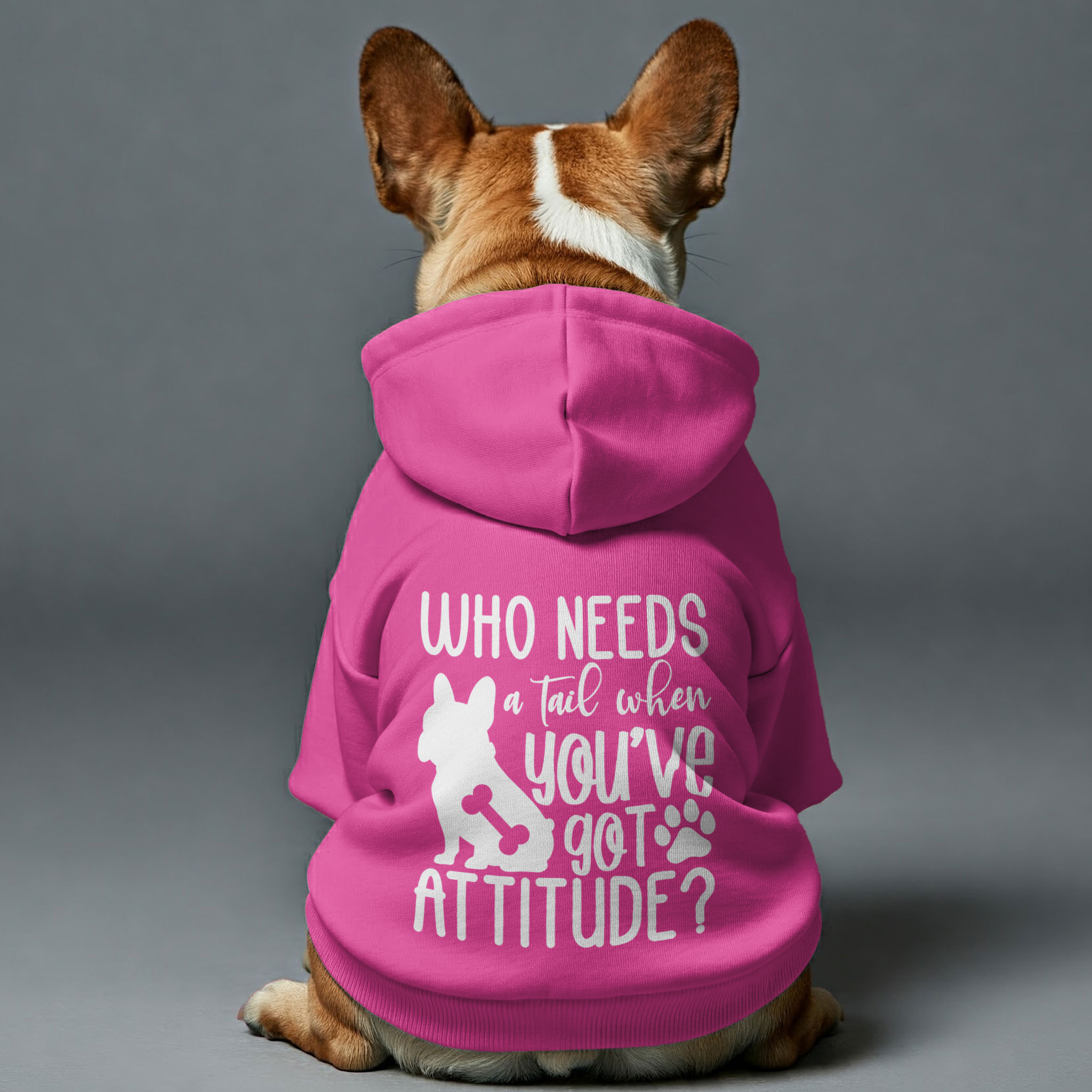 Who Needs A Tail When You've Got Attitude? - Durable Personalized French Bulldog Hoodies With Funny Quotes – Stylish, Cozy, And Premium 100% Cotton Indoor Comfort