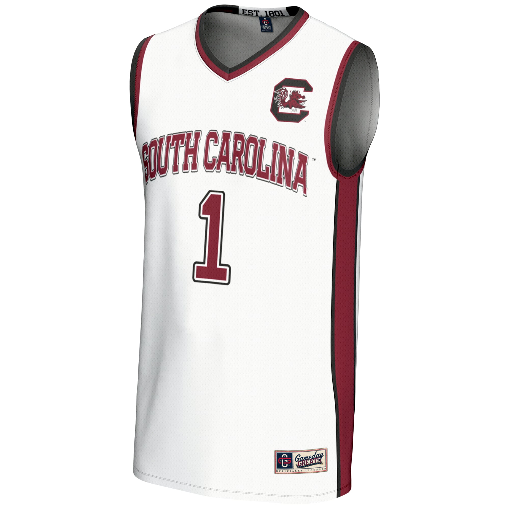 #1 South Carolina Gamecocks GameDay Greats Youth Lightweight Basketball Jersey - White
