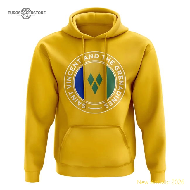 Luxury Saint Vincent And The Grenadines Football Badge Hoodie (yellow)