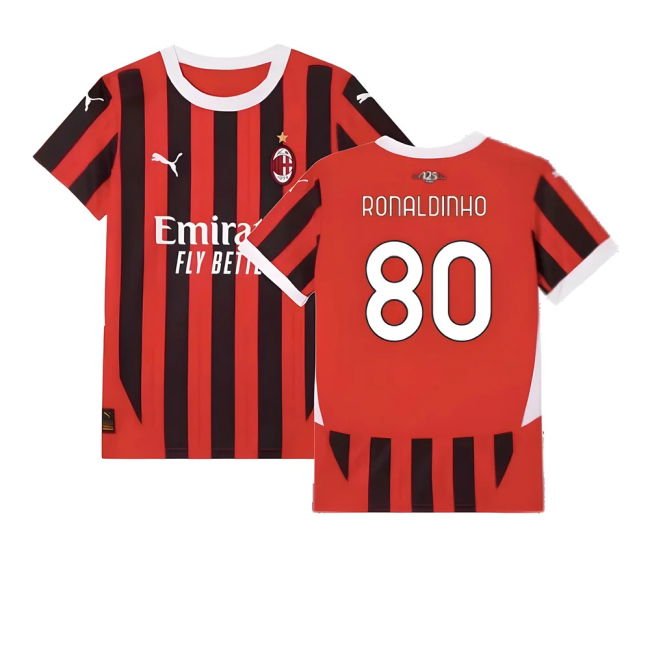 Rossoneri Main Shirt Ronaldinho 8 #0 2025-2026 Season Economical (v8)